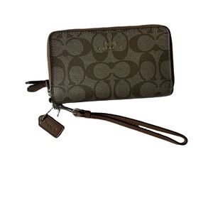 Coach Tan Signature Wristlet